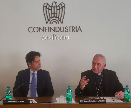 Confindustria, visita dell’arcivescovo Ligorio per l’incontro con le associazioni datoriali