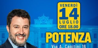 Salvini inaugurerà a Potenza la sede regionale della Lega