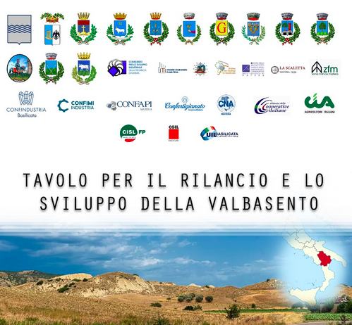 Tavolo per il rilancio e lo sviluppo della Valbasento. A Ferrandina la firma del documento programmatico